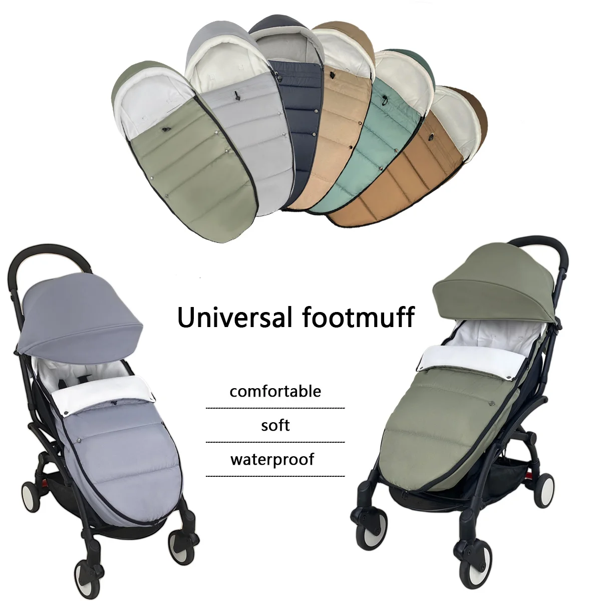 Cochecito de bebé Universal de 6-36M, saco cálido a prueba de nieve, apto para Babyzen yoyo, accesorios impermeables para cochecito de bebé - imagen 3