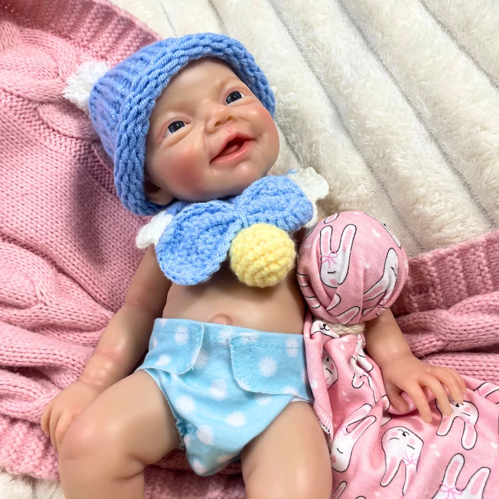 Mini muñeca Reborn Charlie de 13 pulgadas para niño o niña, muñeca Reborn de silicona completa, cuerpo lavable, muñeca de silicona, regalo de cumpleaños y Navidad - imagen 2