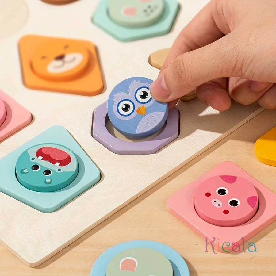 Juego educativo de formas y animales en madera didáctico - imagen 2