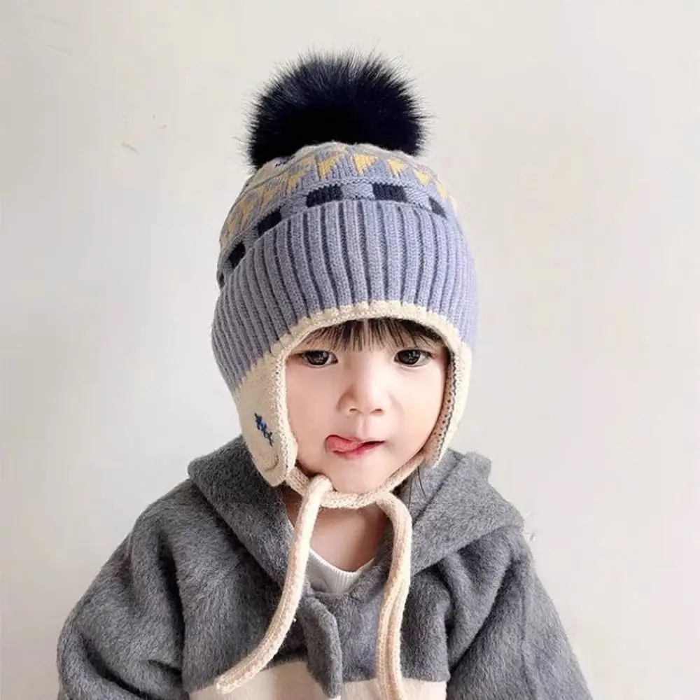 Gorro con orejeras para niños, gorro cálido con protección para los oídos para niños, gorros tejidos de lana para niños de 2 a 6 años - imagen 3