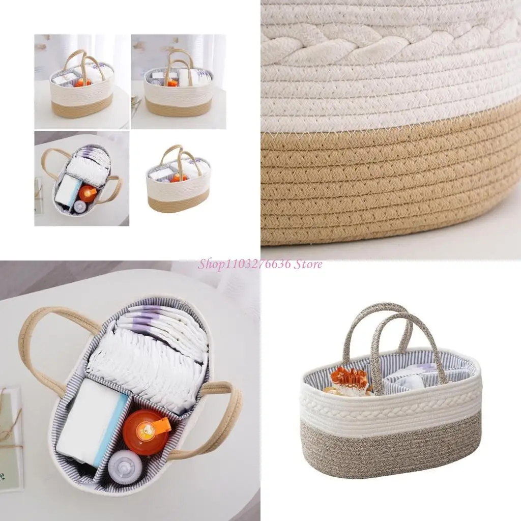 R6FD Cesta almacenamiento productos para bebés algodón para pañales Organización toallitas húmedas con