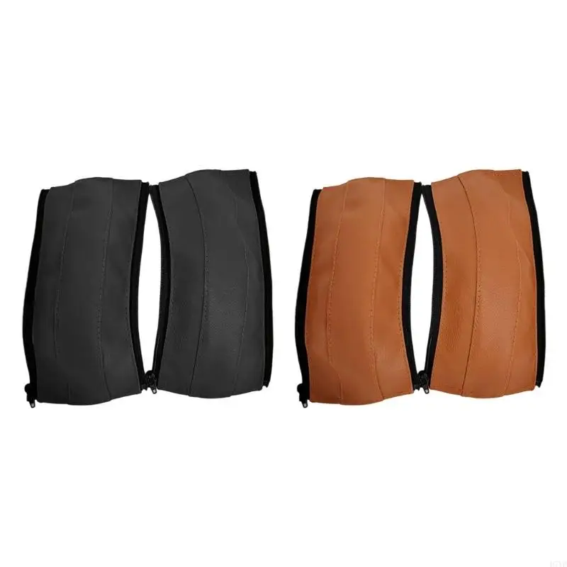 Protectores manijas para cochecitos modernos D7YD, cierre cremallera cuero PU, compatibilidad Universal para cochecitos