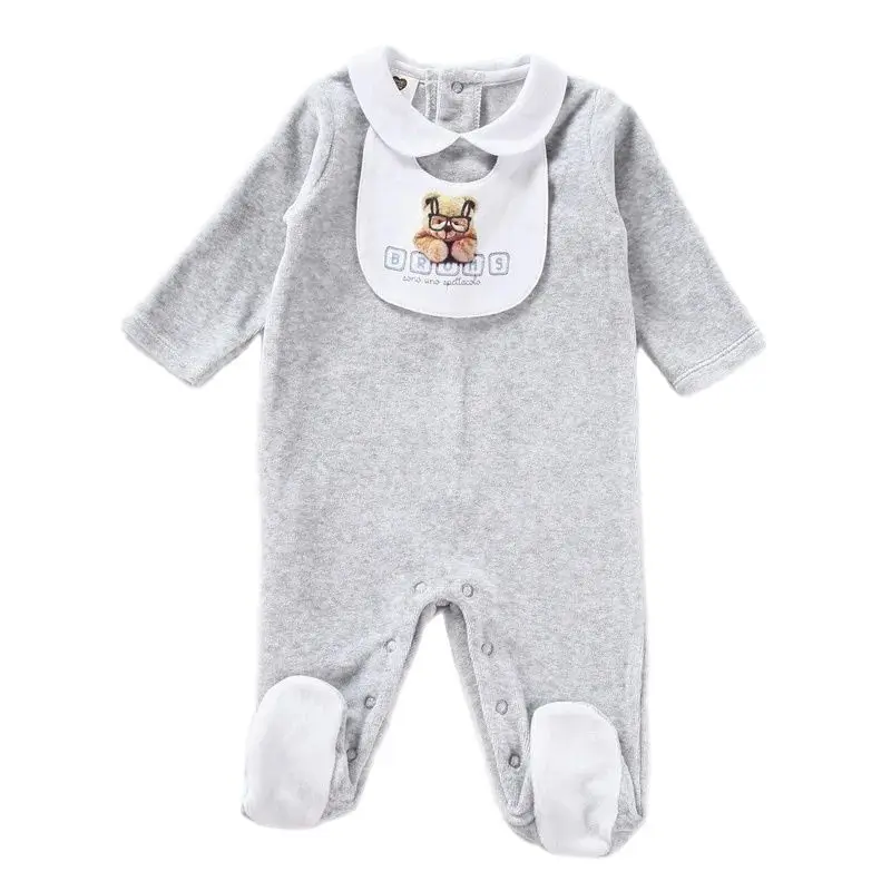 Peleles de manga larga para bebé, ropa para recién nacido, Mono para bebé con babero, reposapiés para bebé - imagen 2