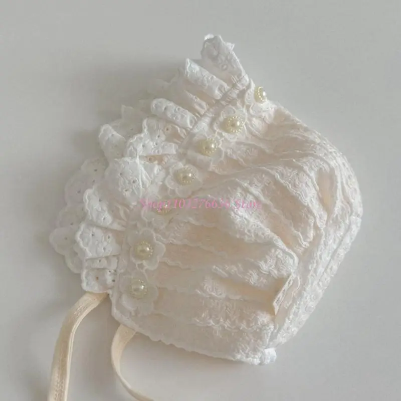 Gorro de algodón con protección solar y cordones para niñas - imagen 4