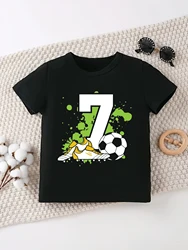 Camiseta con estampado de fútbol para niño, camiseta con tema de fútbol para niño, el mejor regalo de cumpleaños, ropa Kawaii para niño, 7/8, 9