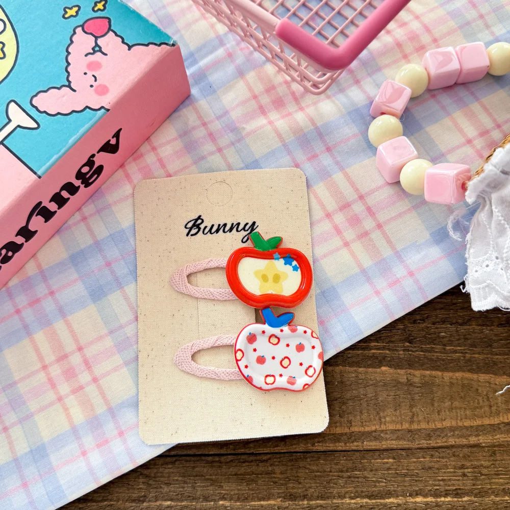 Pinza Apple BB Clip de resina – Diseño coreano para niñas - imagen 5