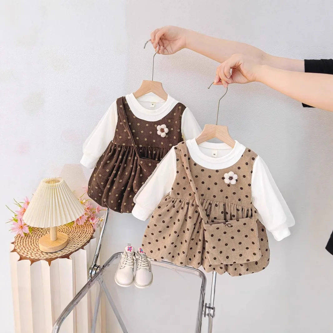 Vestido para niñas y niños, ropa de manga larga con flores para primavera y otoño, vestidos informales bonitos para bebés