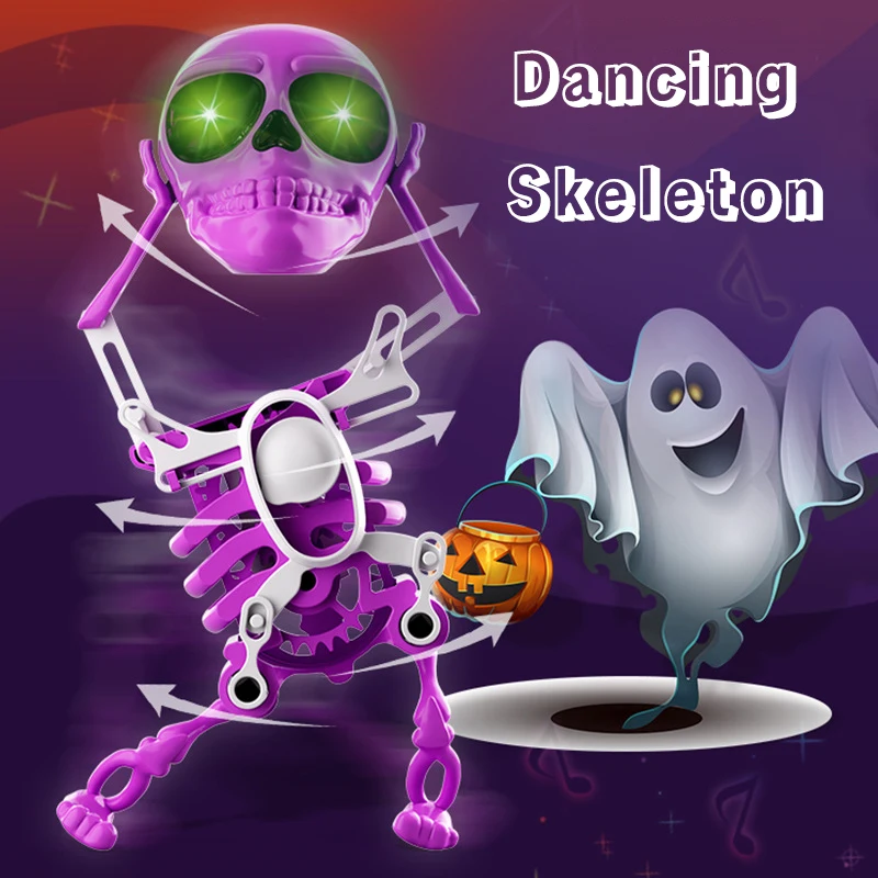 Esqueleto de baile de cuerda para hombre, juguete de relojería, pequeños juguetes divertidos, adornos de escritorio, muñeco de calavera tembloroso, regalos creativos de Halloween novedosos - imagen 2