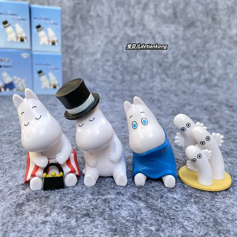 Moomins-caja ciega de juguete para niños, muñeca durmiente de Snufkin familiar graso, modelo de figura de Anime, juguetes para coleccionar adornos, regalos