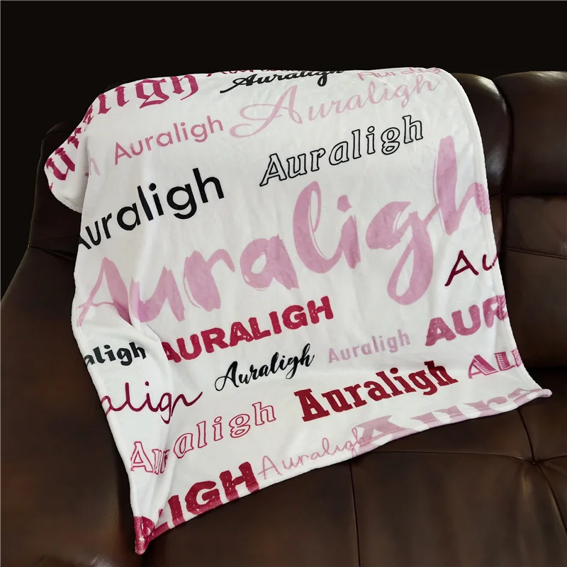 Manta de forro polar personalizada con nombre para bebé, ropa de cama para recién nacido, niño y niña, regalo de cumpleaños - imagen 5