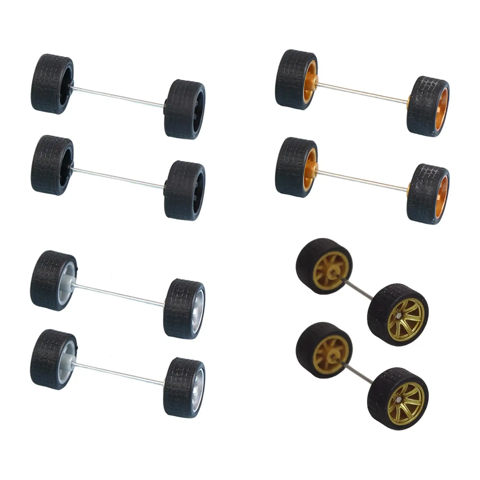 Par de llantas a escala 1/64 con mini eje de rodillo para coches fundidos a presión - imagen 4