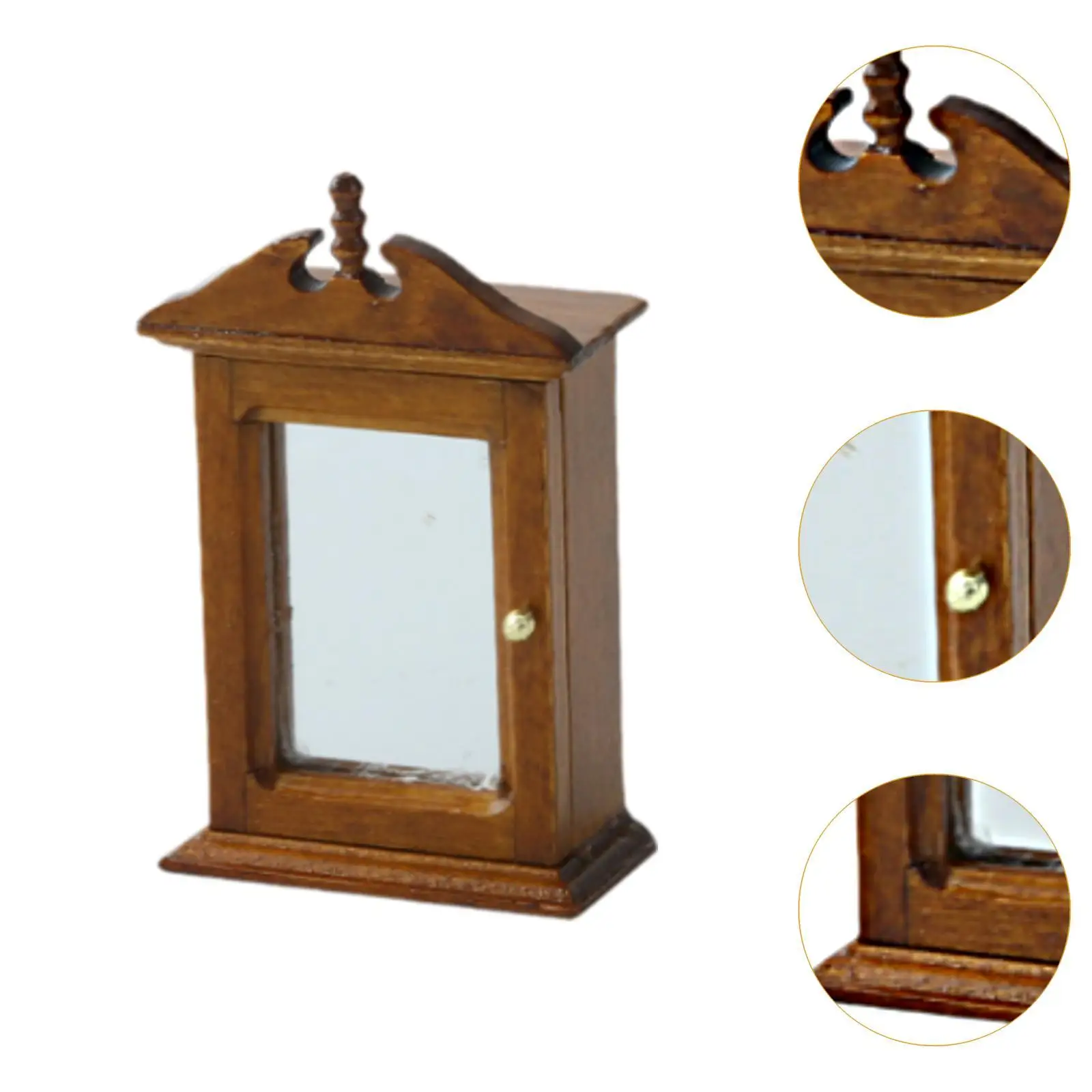 1/12 Dollhouse Cabinet Wooden Miniature Cupboard for Bathroom Bedroom Decor