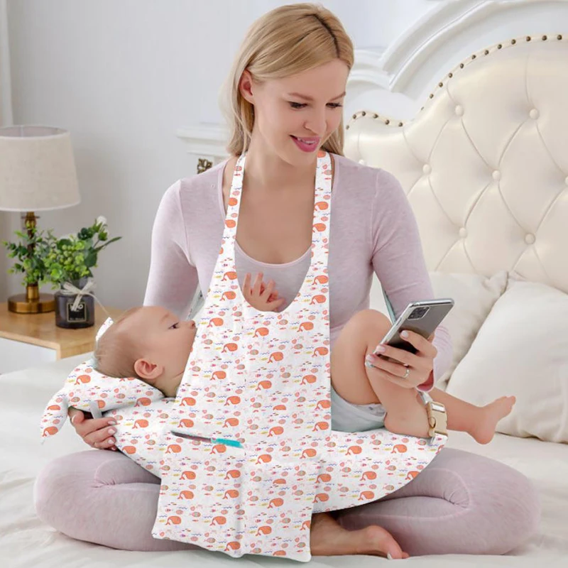 Almohada de lactancia de algodón lavable para madre y bebé - imagen 3