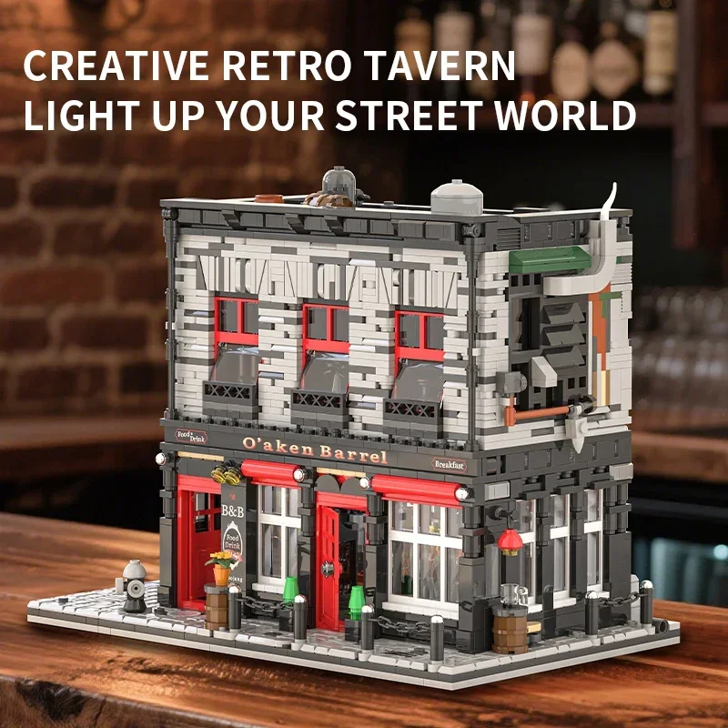 Bloques de construcción de tienda antigua de taberna, escena de calle de ciudad MOC, bloques de modelo arquitectónico, adornos de escritorio, juguetes educativos DIY para niños - imagen 2