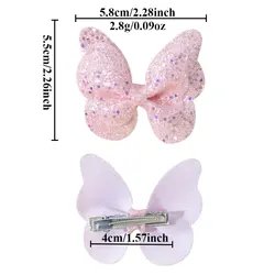 Pinzas decorativas con mariposa y lentejuela para el pelo de niña