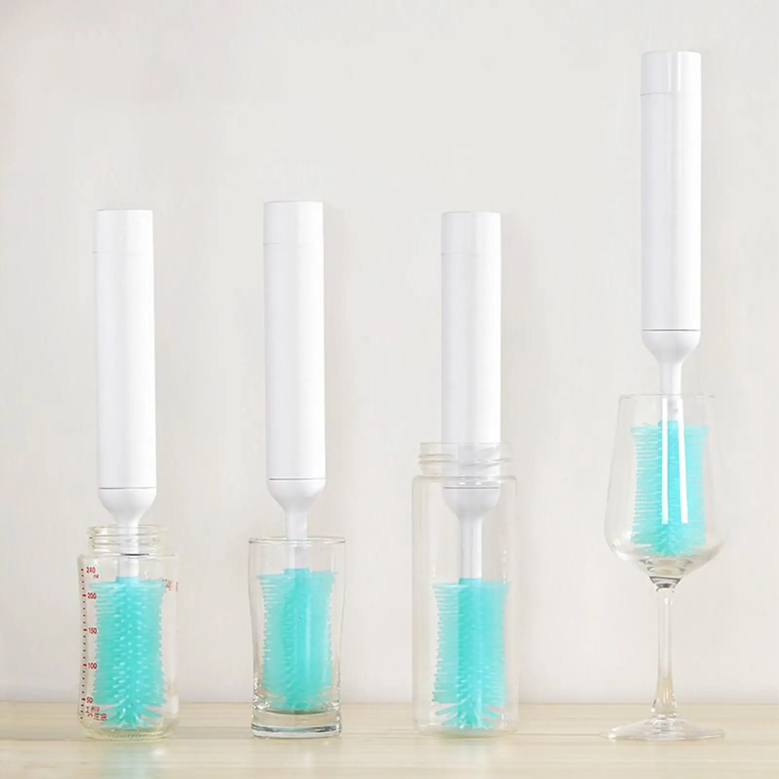 Cepillo para biberones eléctrico impermeable, cepillo para lavadora de biberones, Kit de herramientas reemplazable, suministros de limpieza para mujeres, mamá, cocina casera - imagen 5