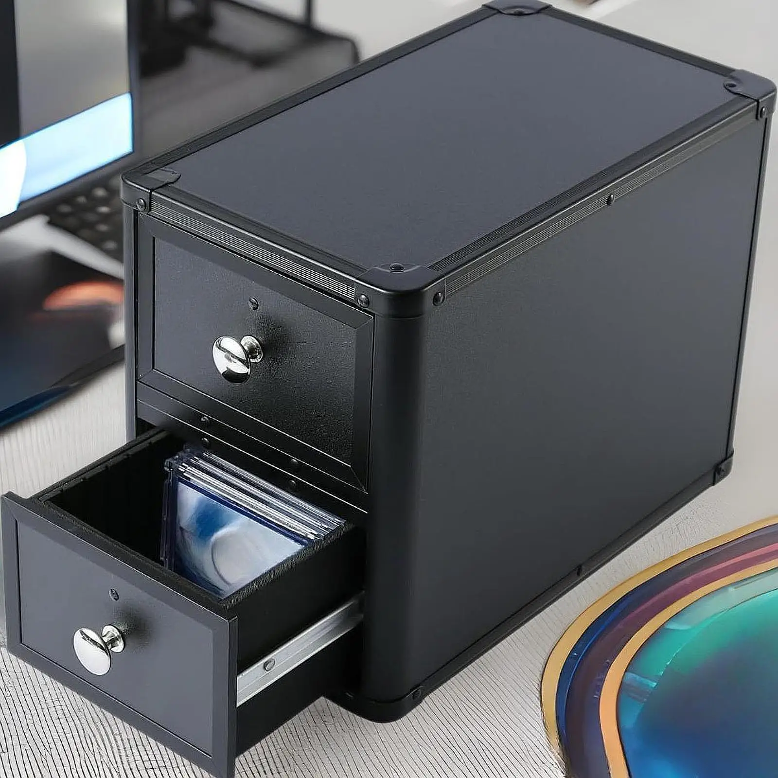 Graded Card Case Protector Sturdy for Adults Lightweight Collector Gathering Holder Organizer with 2 Drawers Sport Card Case