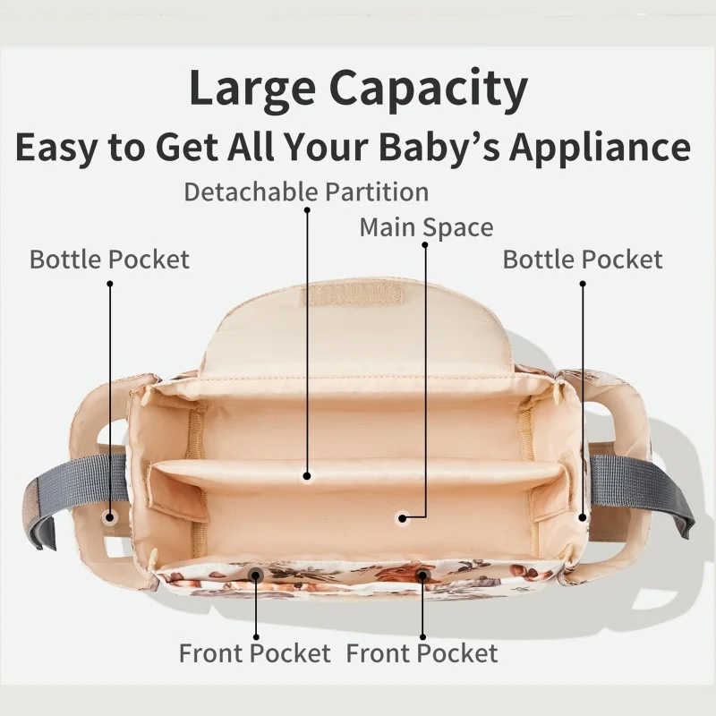 Bolsa colgante multifuncional para cochecito de bebé, para almacenamiento de biberones y vasos de agua, accesorio para cochecito de niño colgante - imagen 2