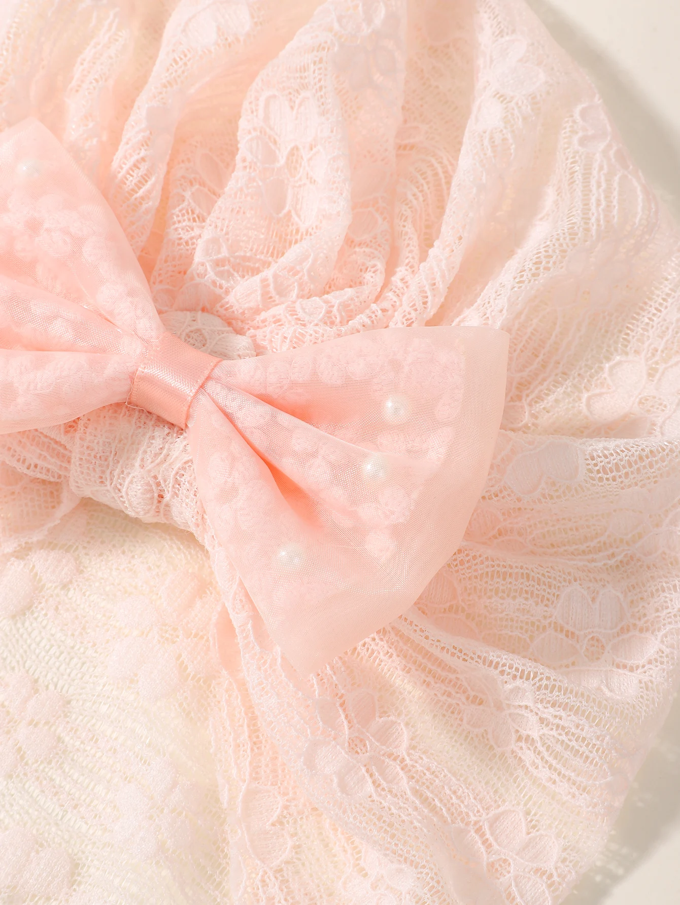 Conjunto de calcetines y sombrero con lazo para bebé, gorro elástico con lazo y estampado de encaje, turbante, calcetín suave sólido, accesorios para niños, 2 uds. - imagen 5