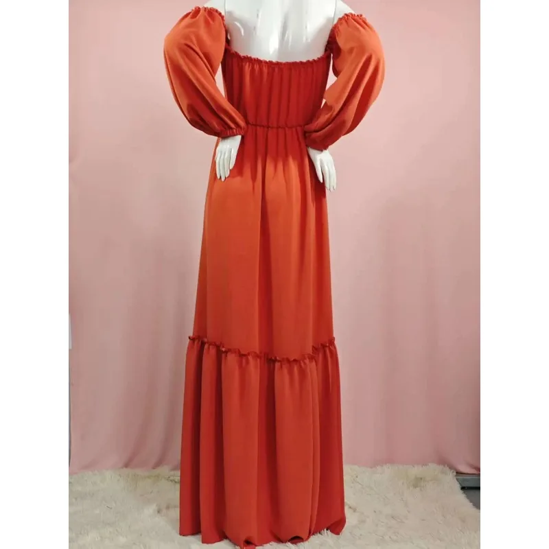 Vestido embarazada con hombros caídos ideal para sesión fotográfica - imagen 3