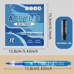 Rotuladores acrílicos punta pincel tinta impermeable para niños arte