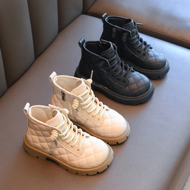 2023 Autumn New Kids Ankle Boots Fashion Soft Sole Comfort Girl Shoes Round Toe Princess Shoes Black Toddler Short Boots Ботинки - imagen 2