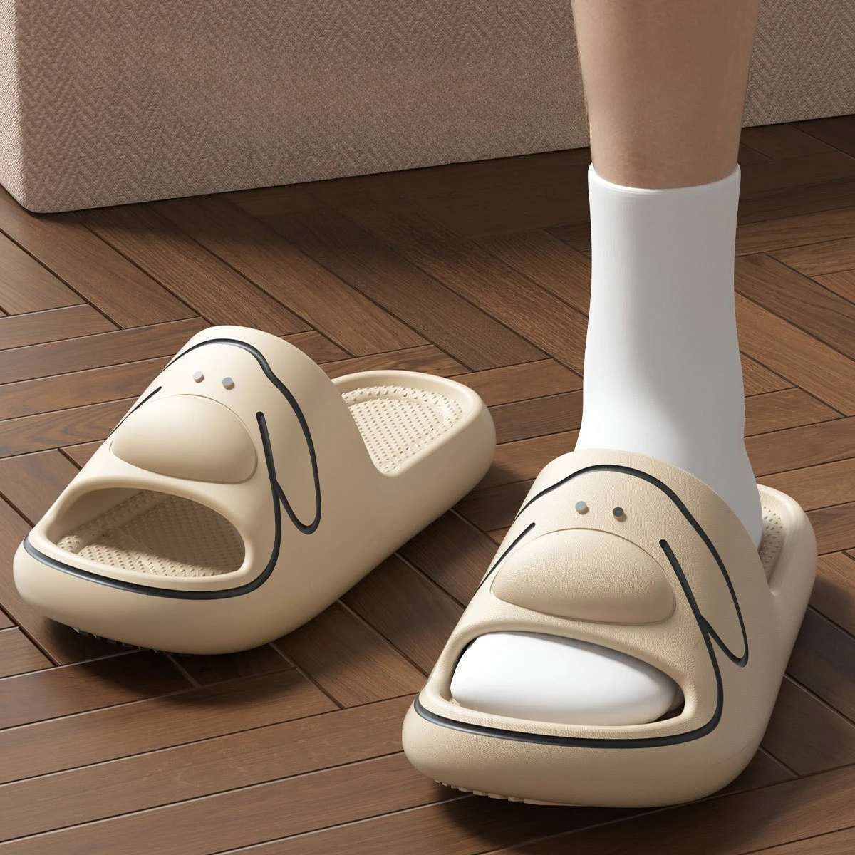 Pantuflas antideslizantes de oso con suela blanda y cómoda - imagen 4