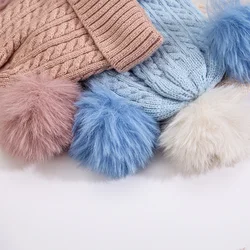 Gorro turbante de punto trenzado con forro polar para bebé invierno