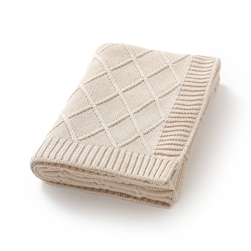 Mantas de algodón para bebé, tejidas de 90x70cm, súper suaves, Reversibles, para recién nacidos, niños y niñas, manta envolvente a cuadros, esteras receptoras para niños - imagen 3