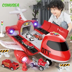 Juguetes de inercia coche y avión pasajero multifunción para niños