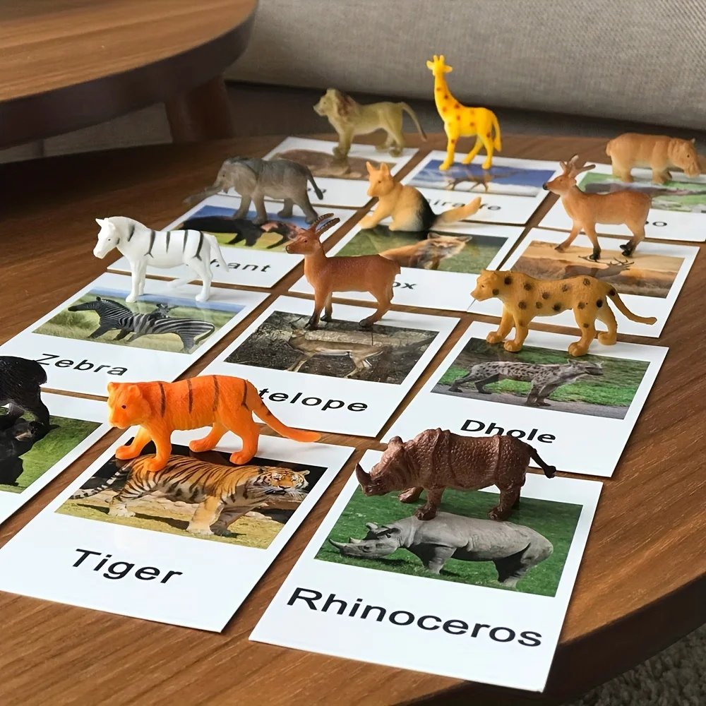 Tarjeta a juego de animales Montessori, aprendizaje de idiomas, juguete educativo cognitivo para niños, granja de insectos, zoológico, preescolar, niños pequeños de 1 a 2 años