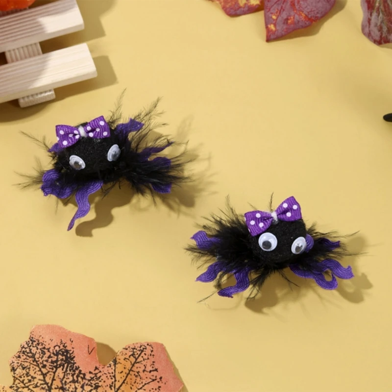 Horquilla bonita de arañas de Halloween para niñas, tocado de animales a la moda, pasadores para el cabello, accesorios para el cabello, decoración de fiesta - imagen 2