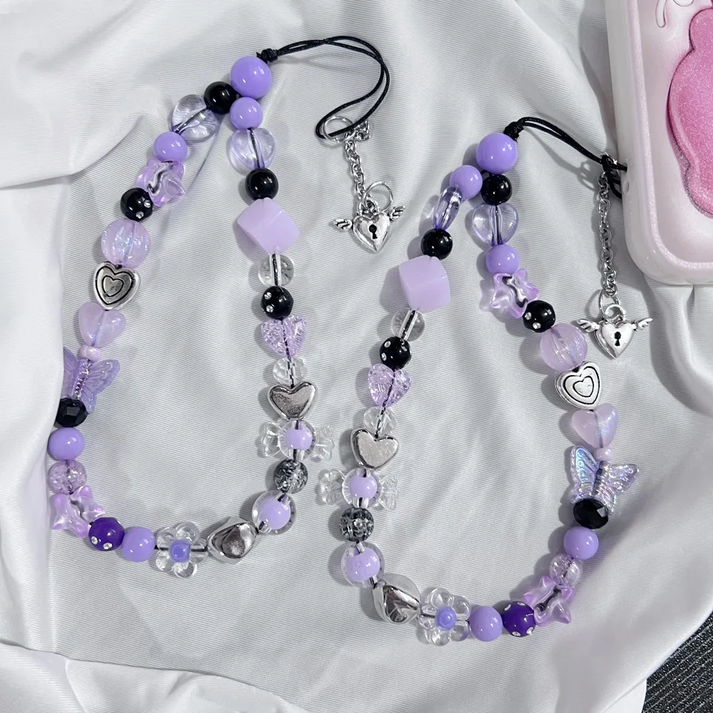 Pulsera infantil de cuentas con charms de mariposa y caramelo - imagen 2