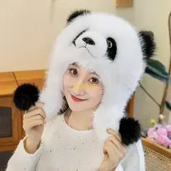 Gorro bebé panda con orejeras cálido y acogedor