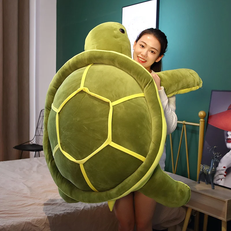 1 unidad de juguete de peluche de tortuga Kawaii de 35-80cm, muñecos de animales suaves, almohada bonita de tortuga marina, regalos de cumpleaños para bebés y niños