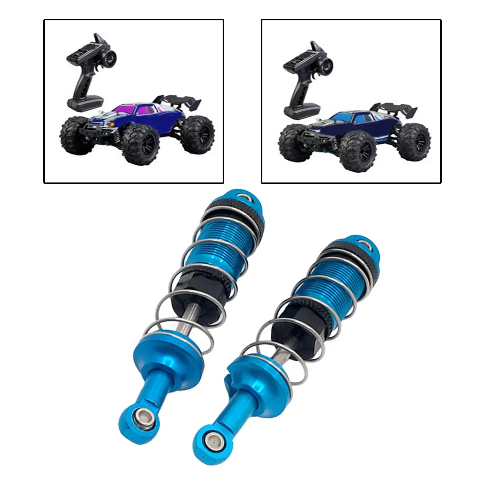 2 Pieces 1/16 Hydraulic Front and Rear Shock Absorbers Accessory Aluminum RC Damper for Scy 16101 16103 16104 16201 RC Car