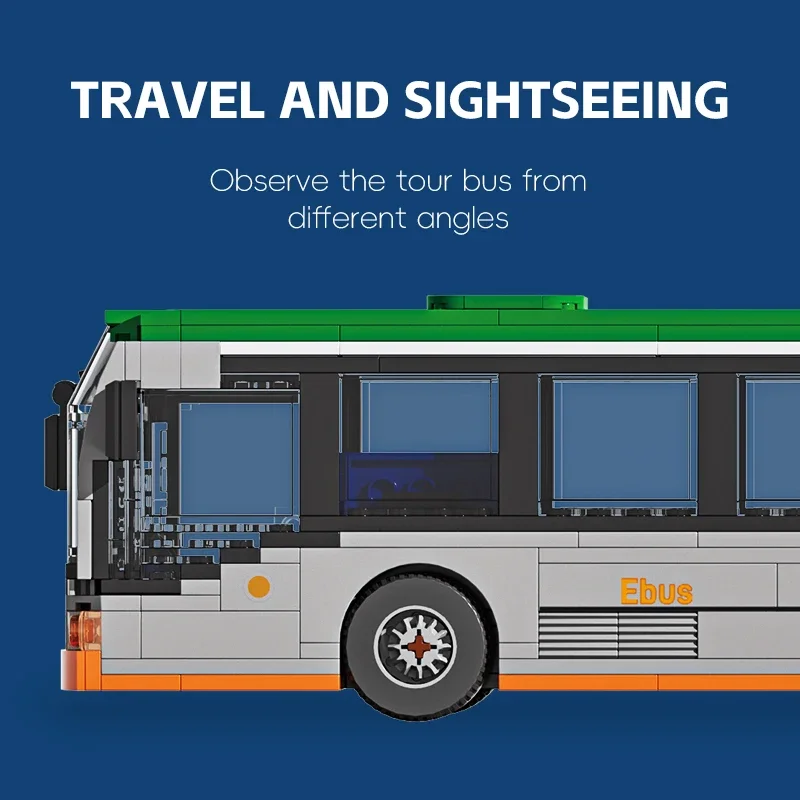 712 Uds. Bloques de construcción de autobús extendidos de ciudad, modelo de autobús de viaje de transporte, decoración de escritorio, juguetes Diy para niños, regalos de vacaciones - imagen 4