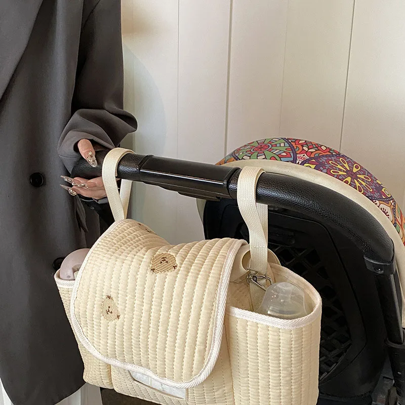 Milangel-Bolso de mamá para bebé, bolsa de almacenamiento con múltiples compartimentos plegable, novedad de otoño - imagen 4