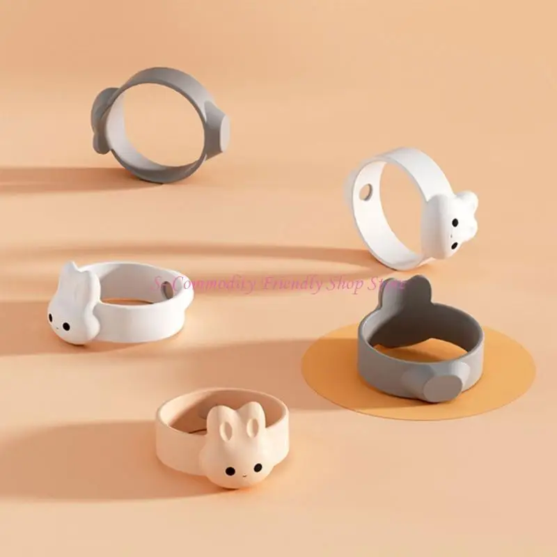 Soporte para cuchara 85AE, cuchara conejo dibujos animados, anillo antiadherente, producto vajilla para bebé - imagen 5