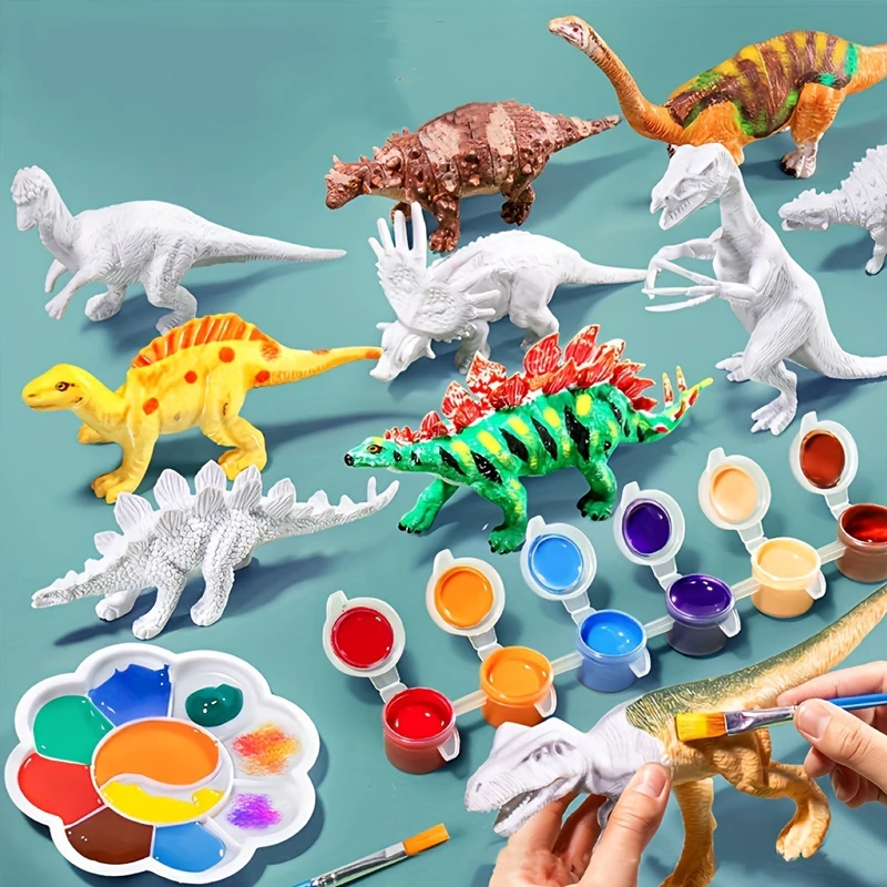 DIY pintado graffiti dinosaurio educativo para niños – Juguete colorido hecho a mano - imagen 3