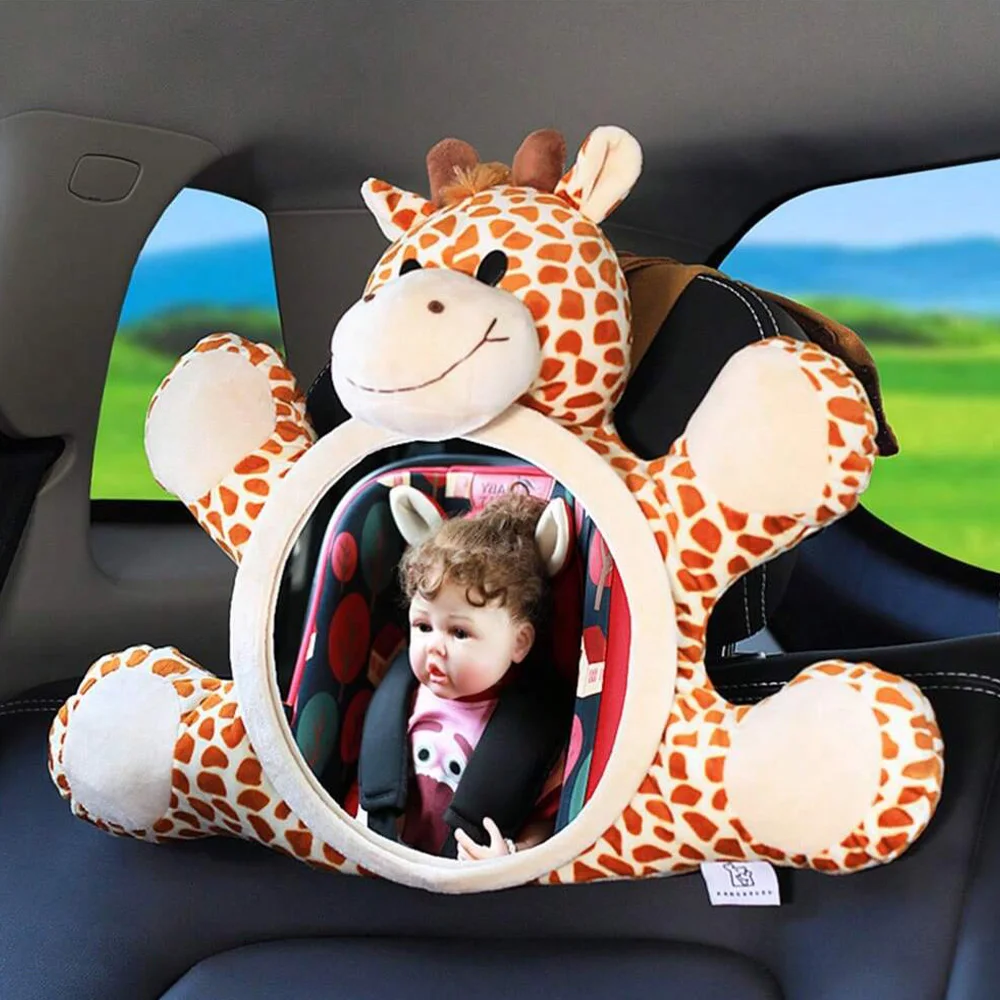 Espejo de seguridad para asiento de coche infantil, espejo decorativo de dibujos animados, visión amplia y transparente, totalmente ajustable - imagen 5