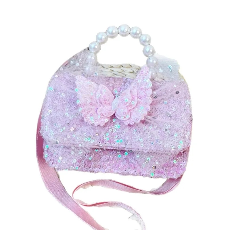 Lindo bolso para niña: detalles de mariposa y perla, diseño de conejo de dibujos animados: ¡bandolera/portátil! Estilo princesa, perfecto para pequeñas modaistas. - imagen 5