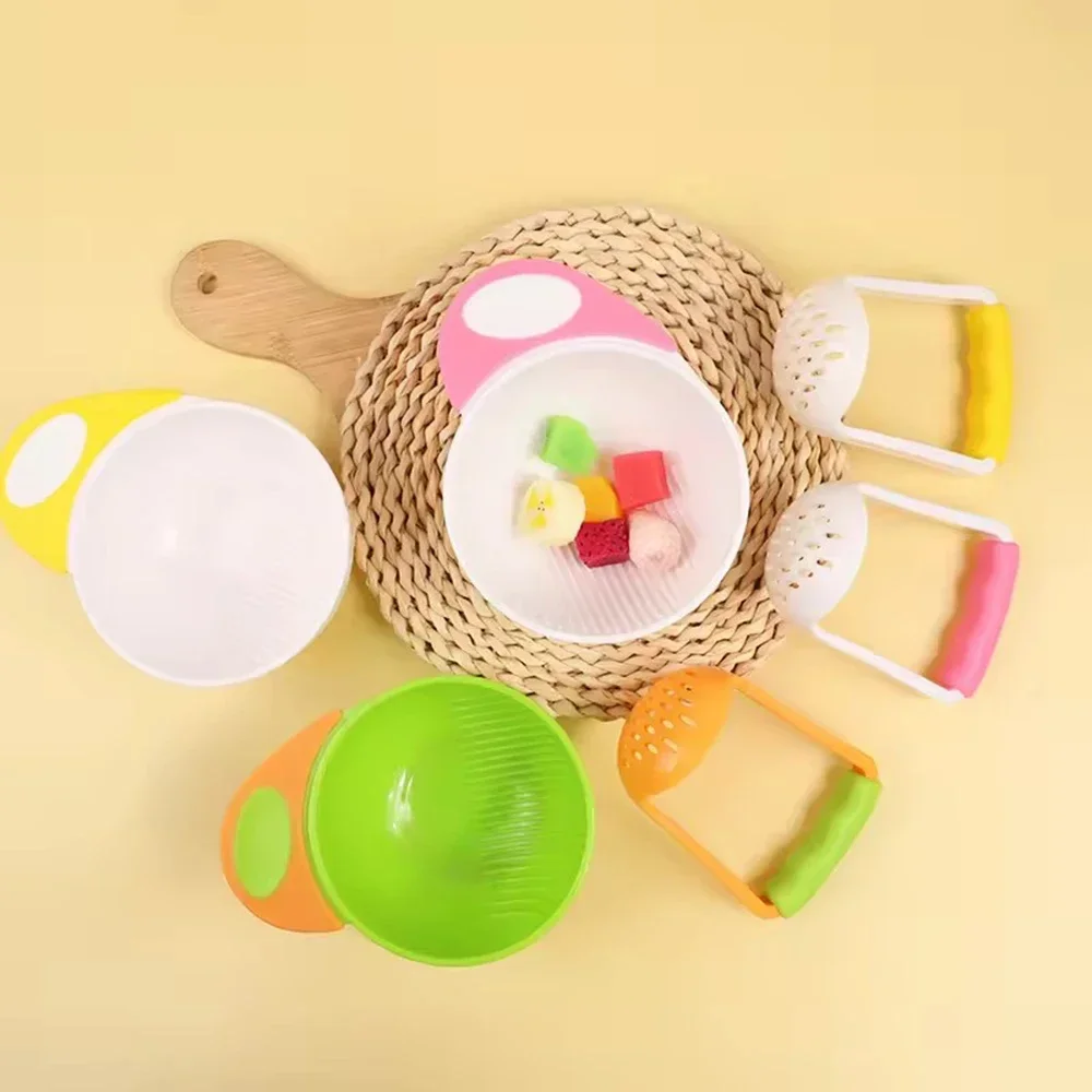 Juego de cuencos para puré y servir alimentos, 2 uds., tazón para triturador, tazón para molino de alimentos, máquina trituradora de alimentos portátil para alimentos para bebés - imagen 2