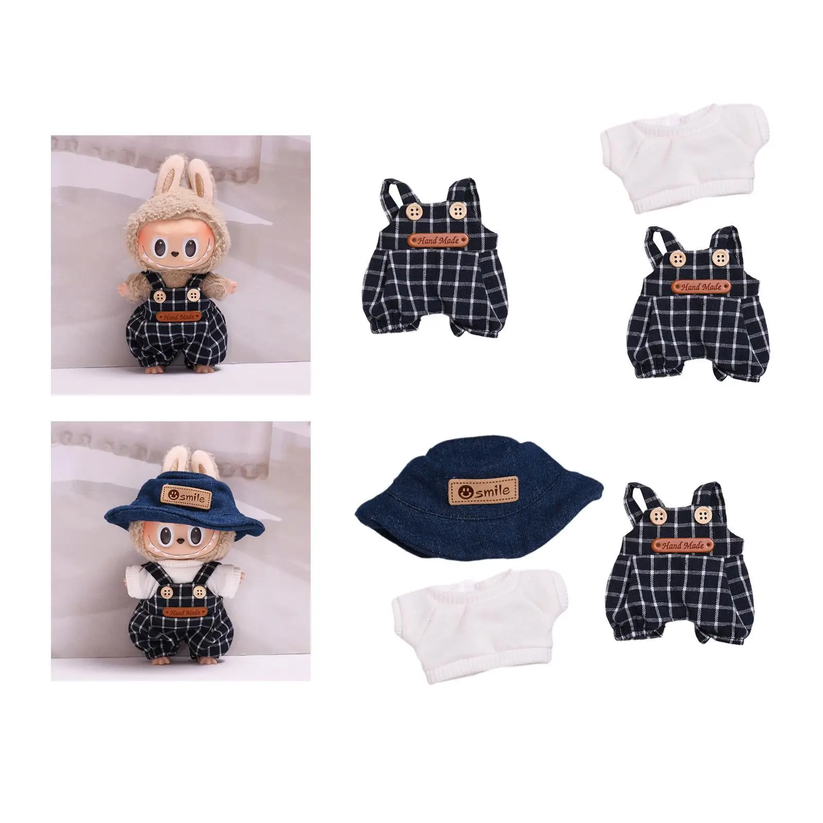 Plush Doll Rompers Dress up Hands on Model Accessories Cute Educational Make Your Own Dolls Girl Doll Pants for 6.69inch Doll