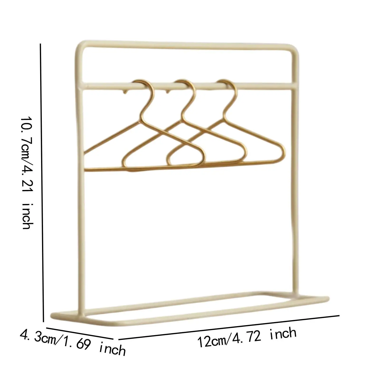 Doll Miniature Garment Rack with Hangers 1/12 for Dollhouse Micro Landscape