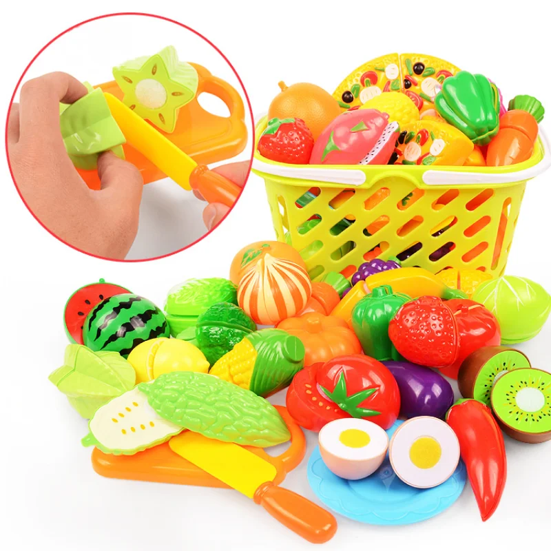 Juego de comida de cortar para niños y niñas, frutas y verduras - imagen 5