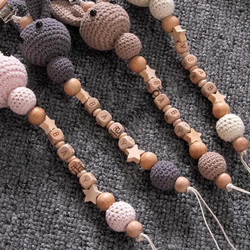 M76C Bunny Crochet Pastel chanclas correas los dientes del juguete del juguete Baby Visual Hand Cultiva creatividad - imagen 4