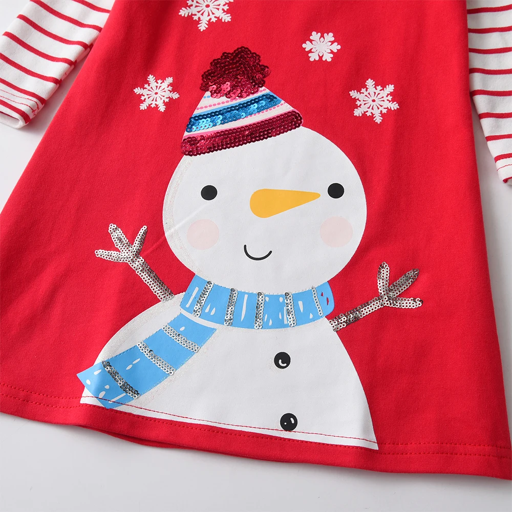 Vestido de Navidad para niña – Algodón, manga larga y copos de nieve - imagen 4