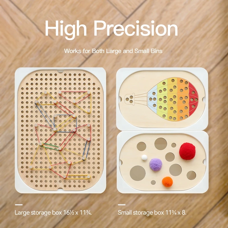 Mesa sensorial Montessori con bolas de madera - imagen 4