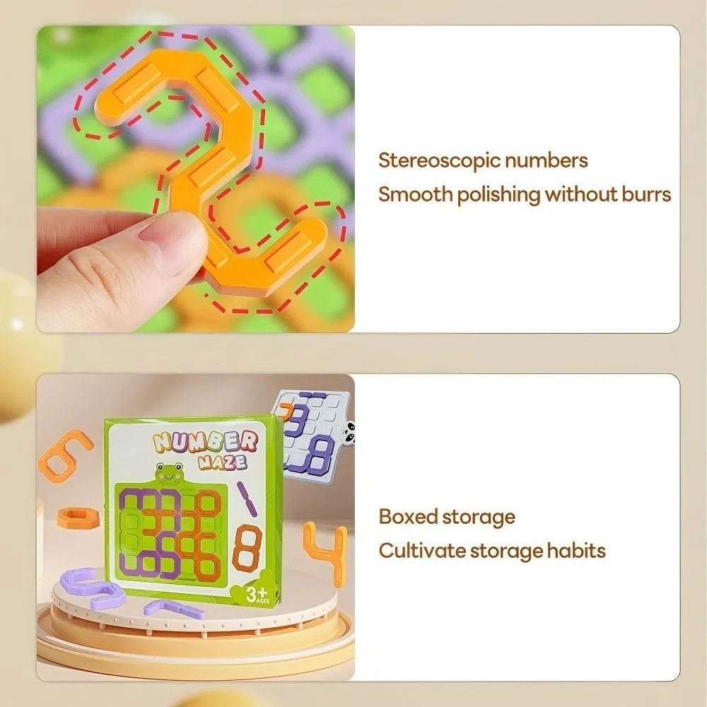 Rompecabezas Digital de dibujos animados, juego de números, laberinto multifuncional, tablero de rompecabezas, entrenamiento cerebral, educación temprana, bloque a juego de formas